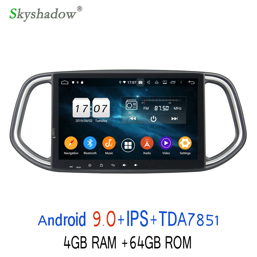 Sale DSP HD TDA7851 4*50W Android 9.0 For kia KX3 2014 - 2017 64GB ROM 8 Core  BT 4.2 Wifi GPS Glonass Map Car DVD Player RDS Radio 3