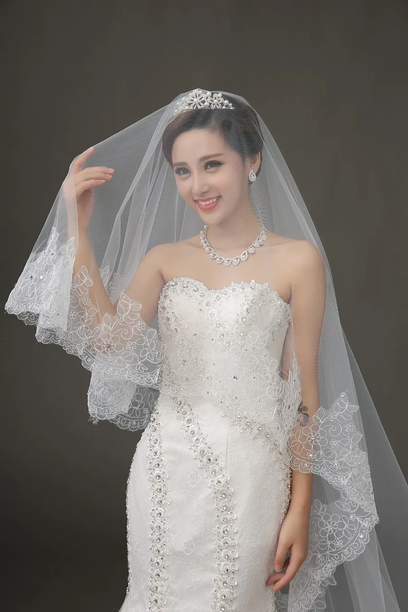 Lace Edge Long Wedding Veil