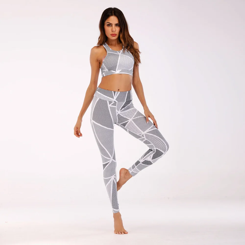 Souteam Sport Suit Women Bra + Leggings Tops Elastic Yoga Set Fitness running Workout Slim Tracksuit gym woman sportswear 
