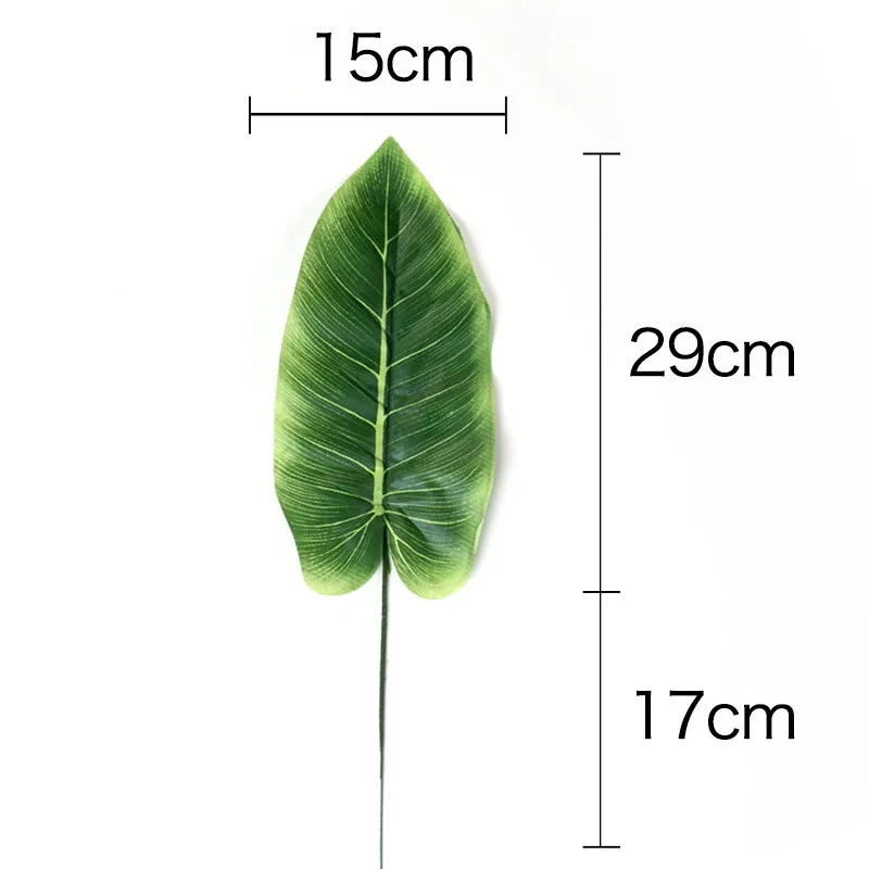 1pc Artificial Plants Banana Leaf Palm Tropical Plant Green Leaves Home DIY Decoration Wedding Party Office Store Decorations