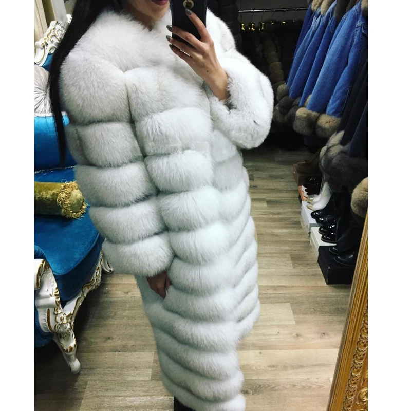 Женская шуба из натурального Лисьего меха Tatyana Furclub верхняя одежда Длинные парки