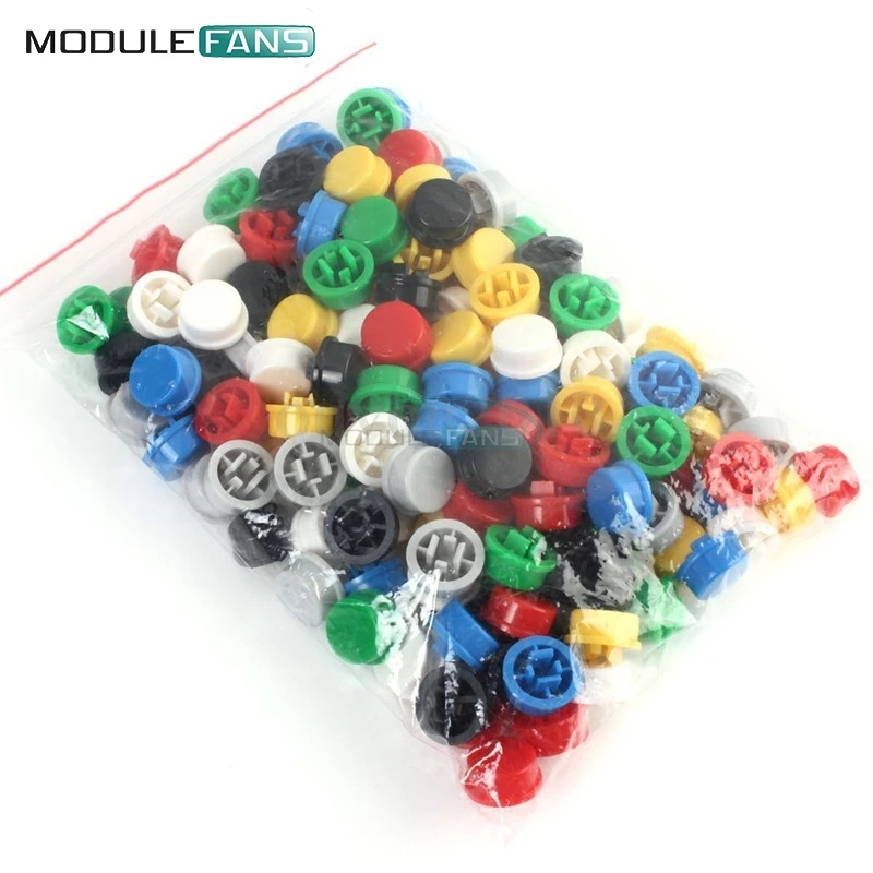 

140pcs Square Mixed Color Tactile Button Caps Kit For 12x12x7.3MM Tact Switches