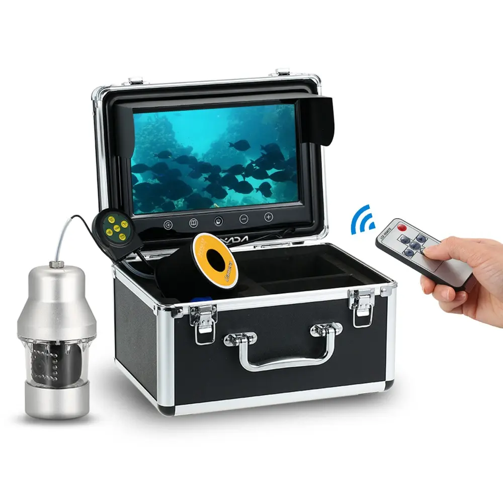 

Lixada Fish Finder Underwater Fishing Camera with Touch Buttons 9 Inch Large Color Screen 18 LEDs 360 Degree Rotating Camera