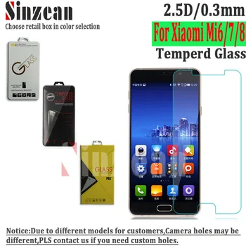 

Sinzean 2018 New For xiaomi mi8 SE/MI7 Tempered Glass for For Mi6 Screen Protector Film in retail box Wholesale 2.5D 9H 0.3mm