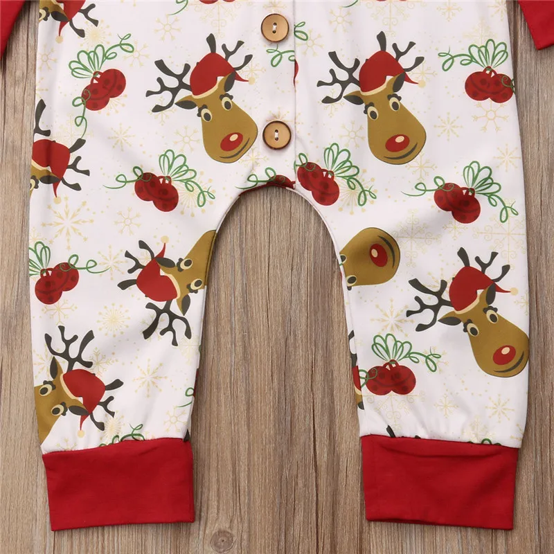 CANIS Newborn Baby Boy Girl Christmas Romper Pajamas Deer print Xmas print clothes Rompers Sleepwear Girls Boys Outfit Romper