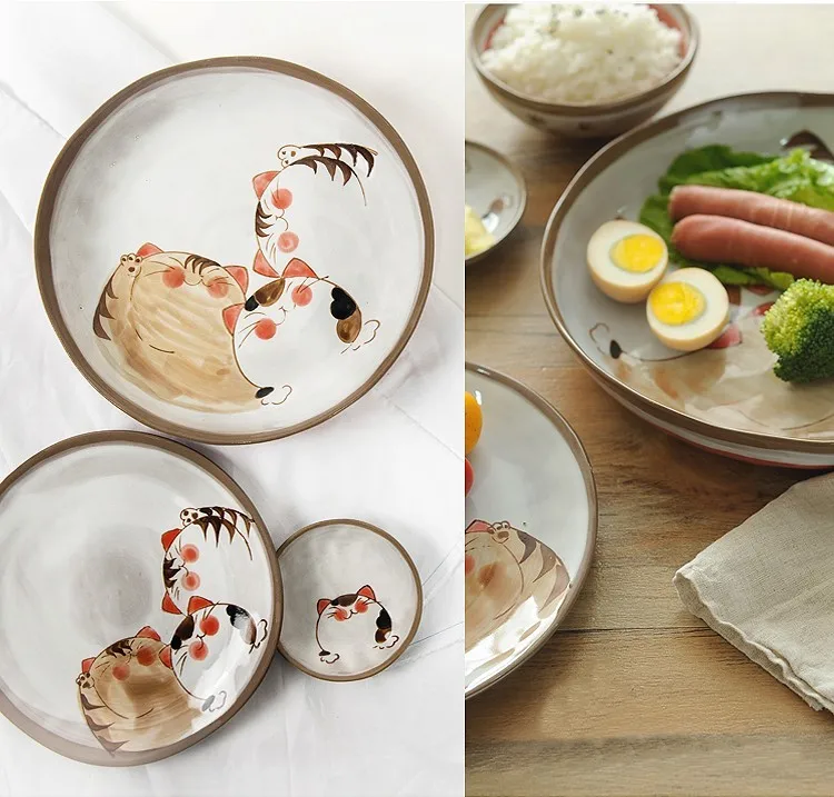 Японский стиль Западный стейк блюдо тарелка, из костяного фарфора посуда креативная ручная роспись