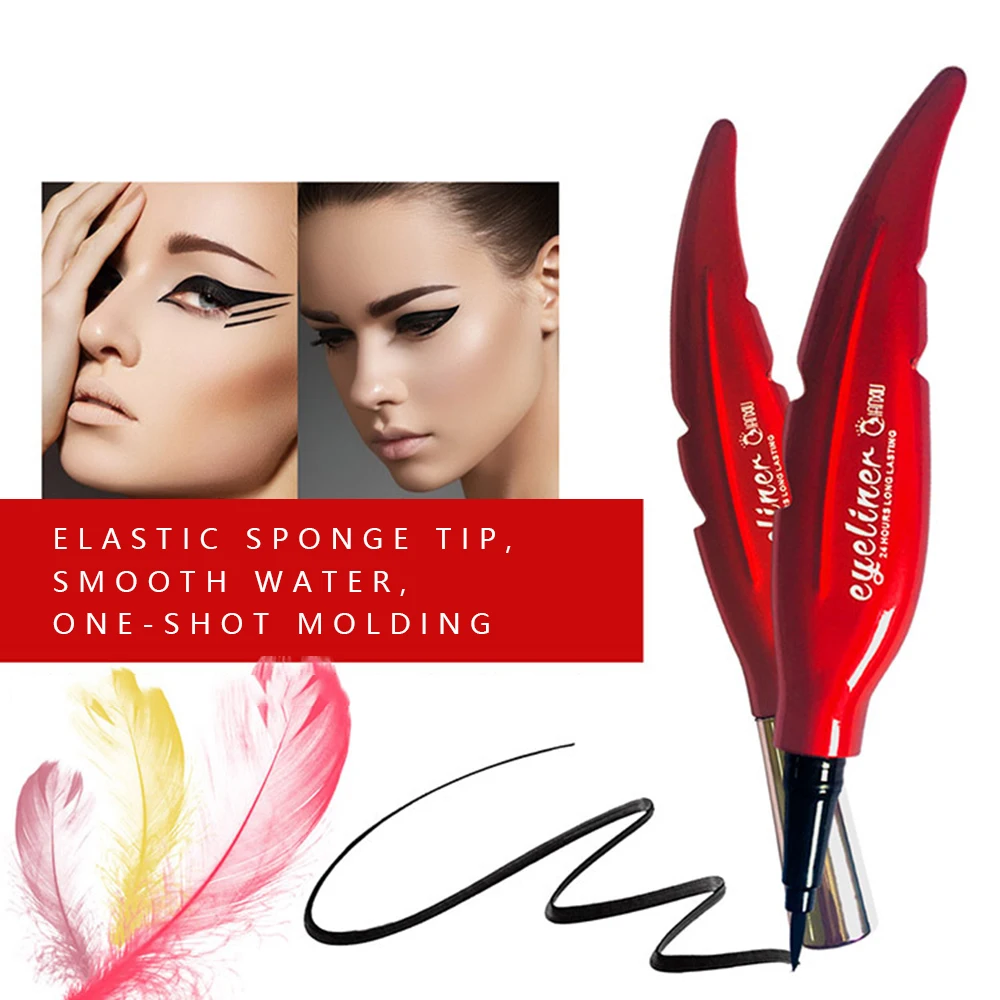 

Manooby Liquid Feather Eyeliner Pen Waterproof Proof and Feather Eyeliner Makeup Beauty Cosmetics Tool