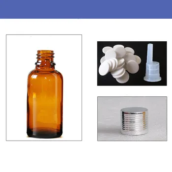 

Essential Oil Bottle Glass Refillable Cosmetic Container with Inner Plug Silver Thread Cover 2 Colors Empty Perfume Aroma Bottle