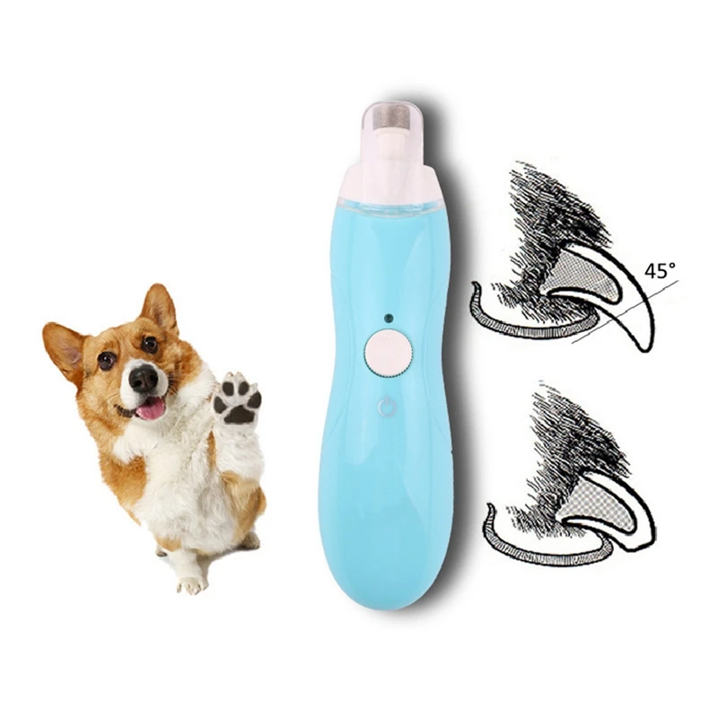 Pet USB Колесо машинка для стрижки ногтей Pet Маникюр Триммер электрический шлифовальный перезаряжаемый полностью автоматическая собака точилка для ногтей со светом