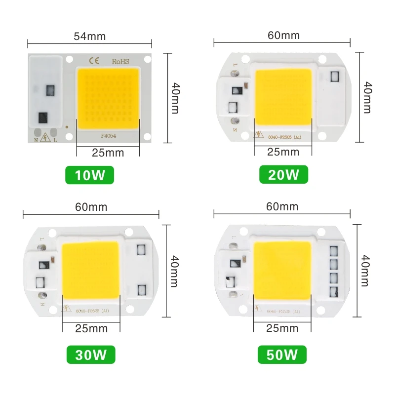 Светодиодный чип COB лампы переменного тока 220 в 110 В светодиодный Лампа накаливания чип 10 Вт 20 Вт 30 Вт 50 вт Diy прожектор лампада лампа для растений чип