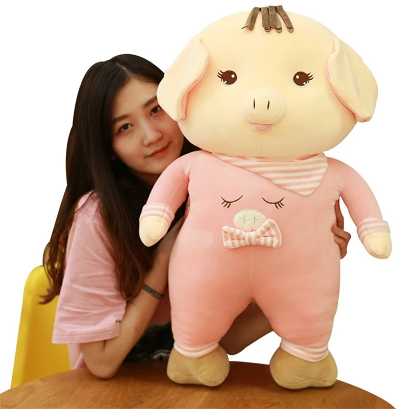 Dorimytrader Kawaii Soft Fat Pig Plush Toy Big Stuffed Anime Pink
