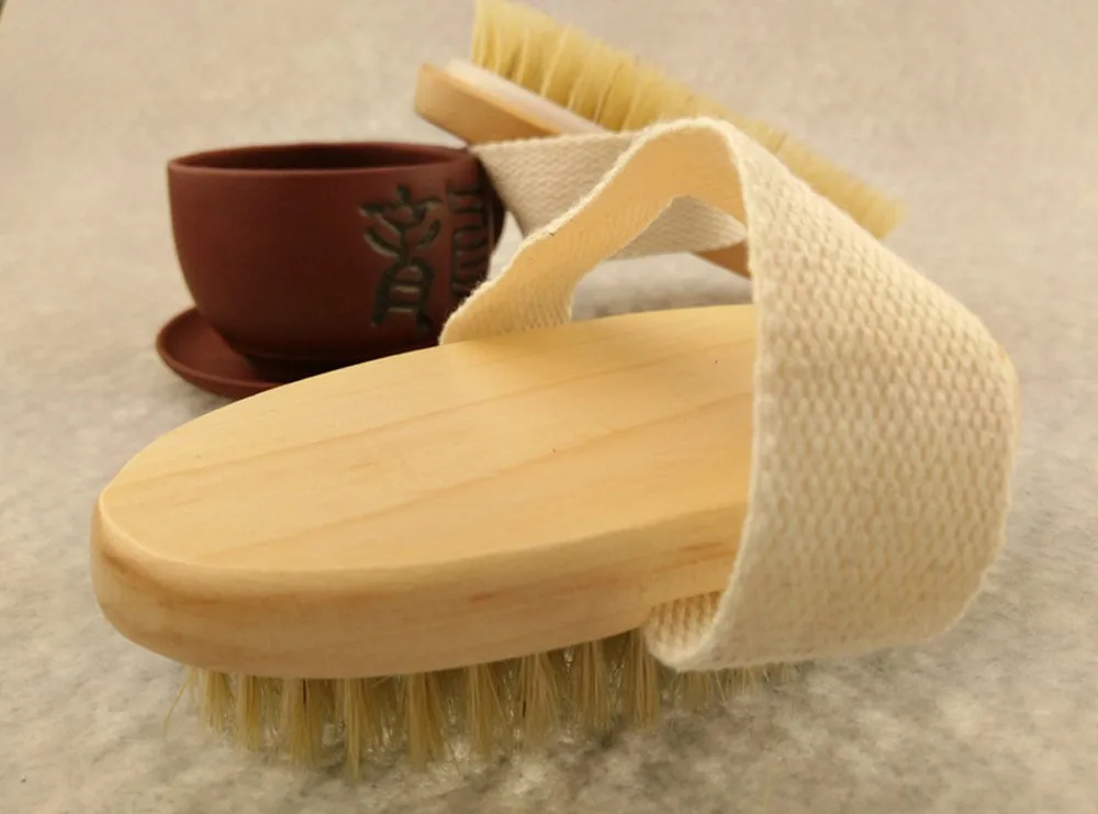 عالية الجودة قسط الطبيعي الخشن خشبية حمام دش الجمال الجسم الخلفي الجلد فرشاة سبا تدليك الحمام اكسسوارات 19MAY21
