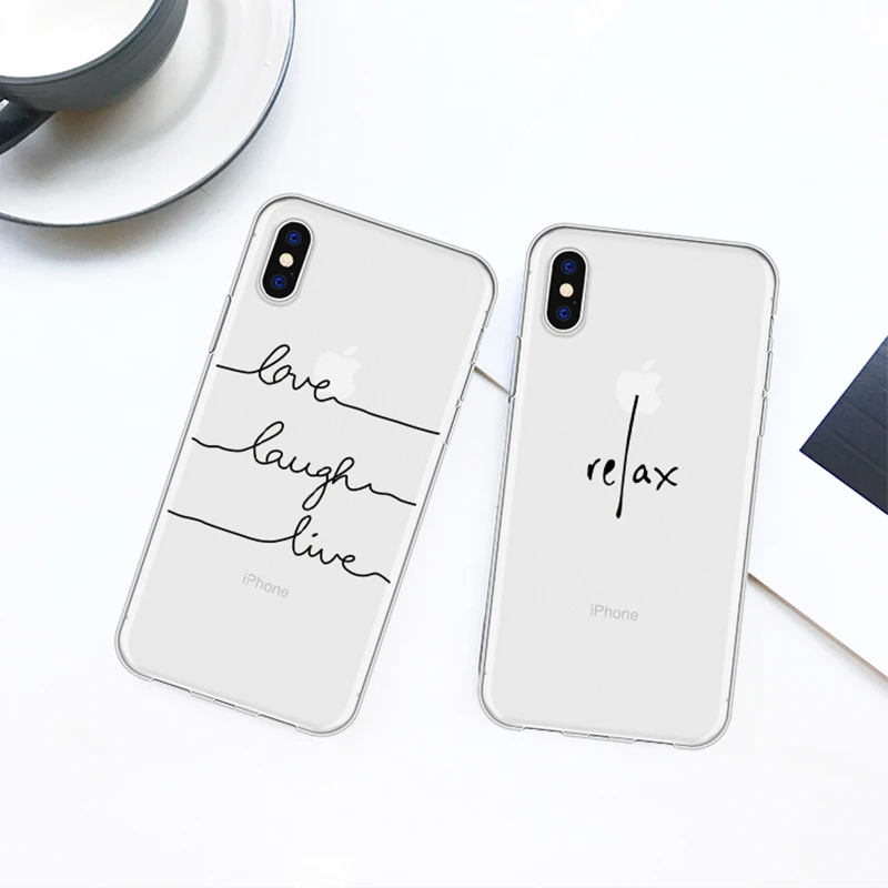 

Cartoon Cute Minimalist Quotes Pineapple Phone Case For iPhone X 6 6s 7 8 Plus XR MAX SE 5 5s Transparent Soft silicone Case