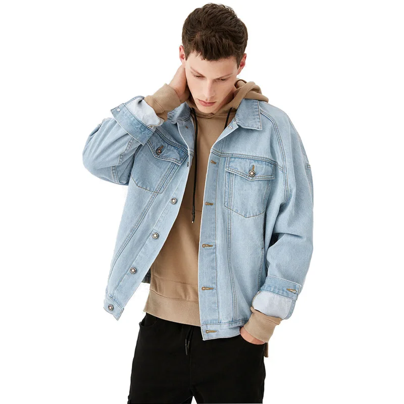 2018 Новинка Arrvial Мужская Весенняя Повседневная джинсовая куртка модная куртка мужская универсальная Классическая Азиатский размер Veste Homme