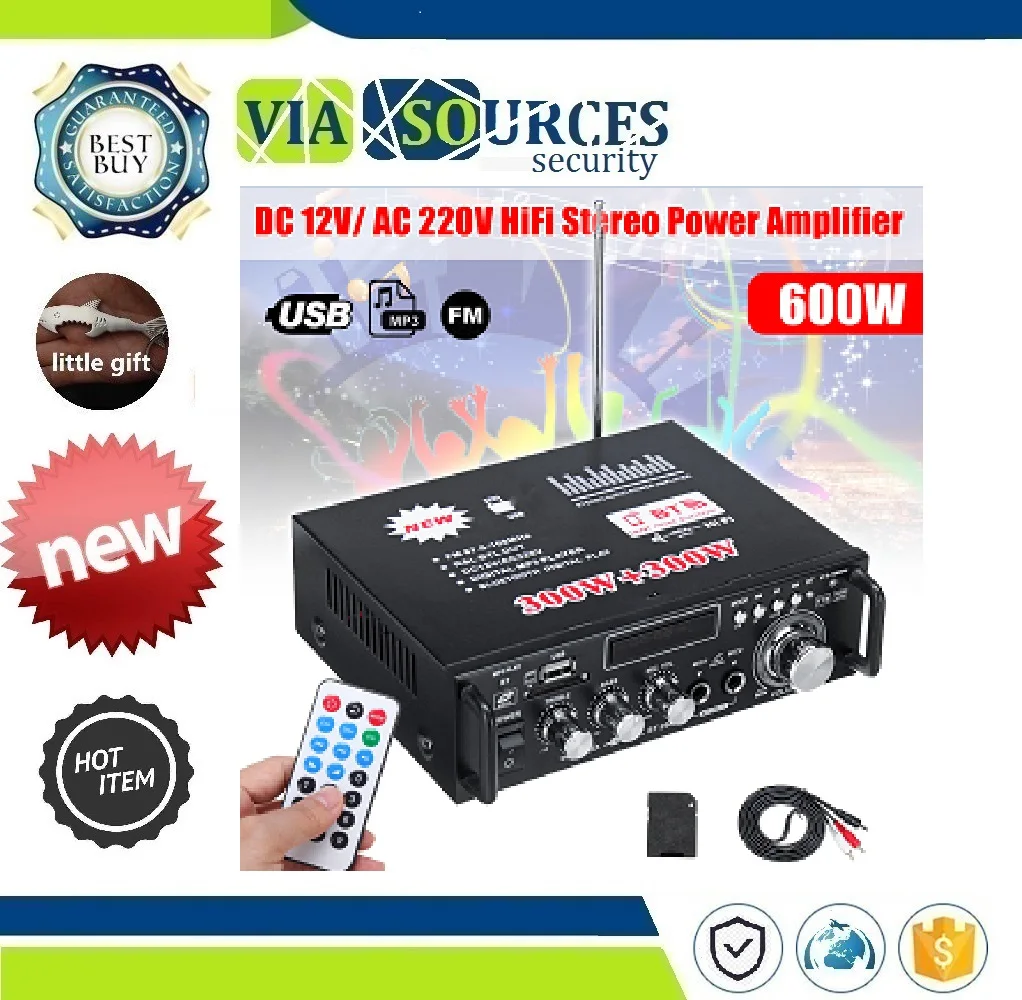 

Digital Bluetooth for Car Auto Home Audio 600W 220V Protable Home Amplifier Mini HiFi Stereo Audio Power Amplifier