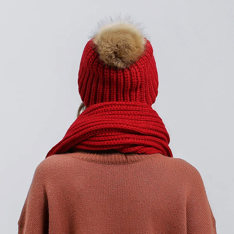 RUNMEIFA Новый Дизайн шарф и шапка для Для женщин зимние теплые акриловый шарф и шапочки Femme элегантный шарф шапка комплект плюс размеры