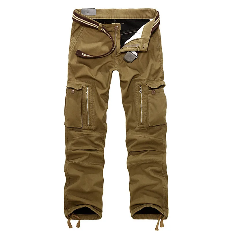 MORUANCLE Men's Warm Cargo Pants Fleece Lined Thick Thermal Casual ...