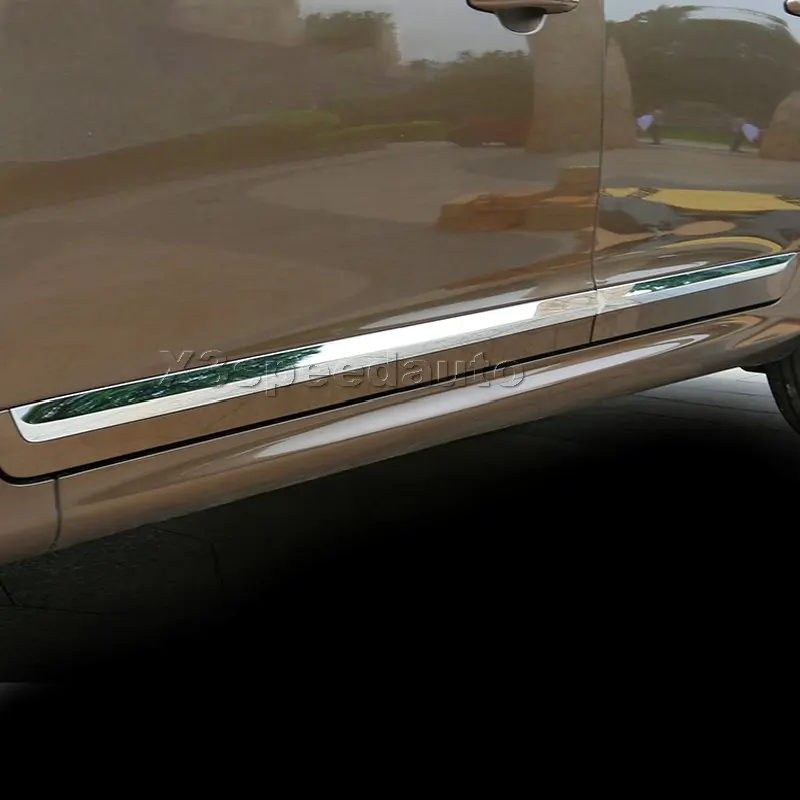 

Car-styling Side Body Door Sill Molding Cover Trims 4pcs For 2014-2016 Volvo XC60