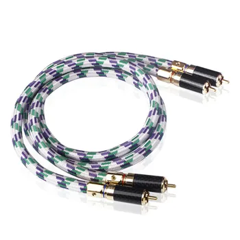 

1Set RCA Cable Single Crystal Copper Fever Signal Line Male To Male Audio Video Cable For Home Theater HIFI Car Audio Mixer DVD