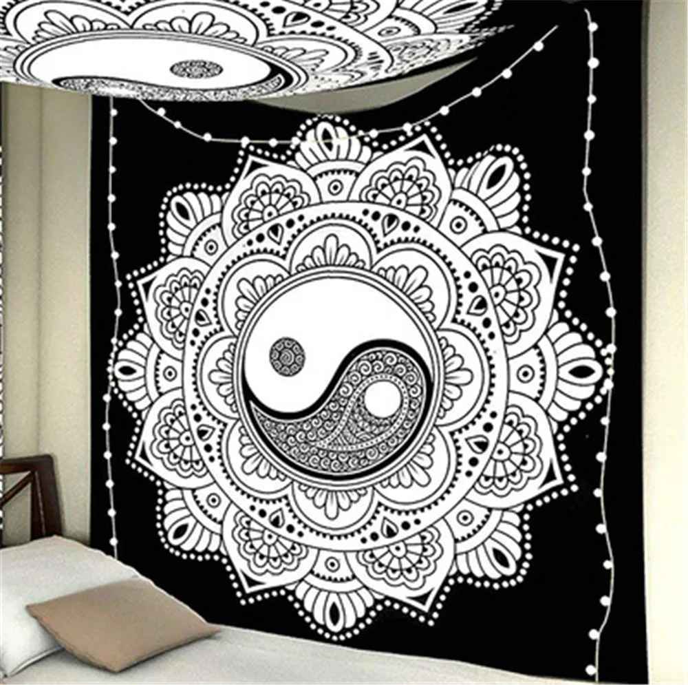 

Tai Chi Gossip Wall Stickers Clothes Carpet Tapestries Psychedeli India Mandala Tapestry Hanging Macrame Local Feng Shui Peace