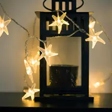 Starfish Солнечная гирлянда 10 светодиодный/20 светодиодный/30 светодиодный сказочные Рождественские огни теплое белое украшение в доме