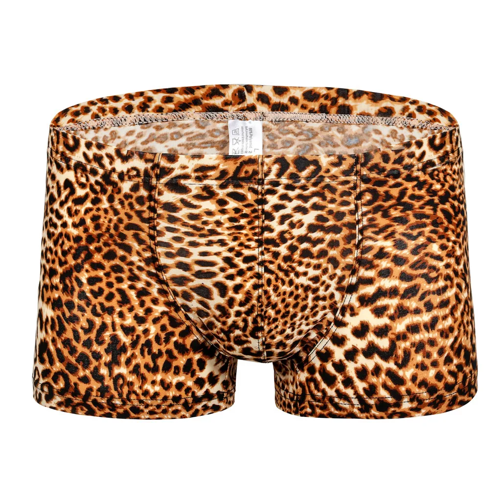 

MUQGEW Underwear Comfortable Breathable Underwear Men's New Leopard-Print Sexy Low-Waist Sweat-Absorbing Flat-Angle Underwear#y4