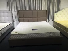 2017 new US contemporary modern fabric sleeping soft bed high headboard King size bedroom furniture Made in China