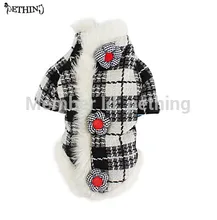 Unique pattern dog warm clothes quilted inside keep Warm magic tape easy wear/off dog winter clothes XS -XL black