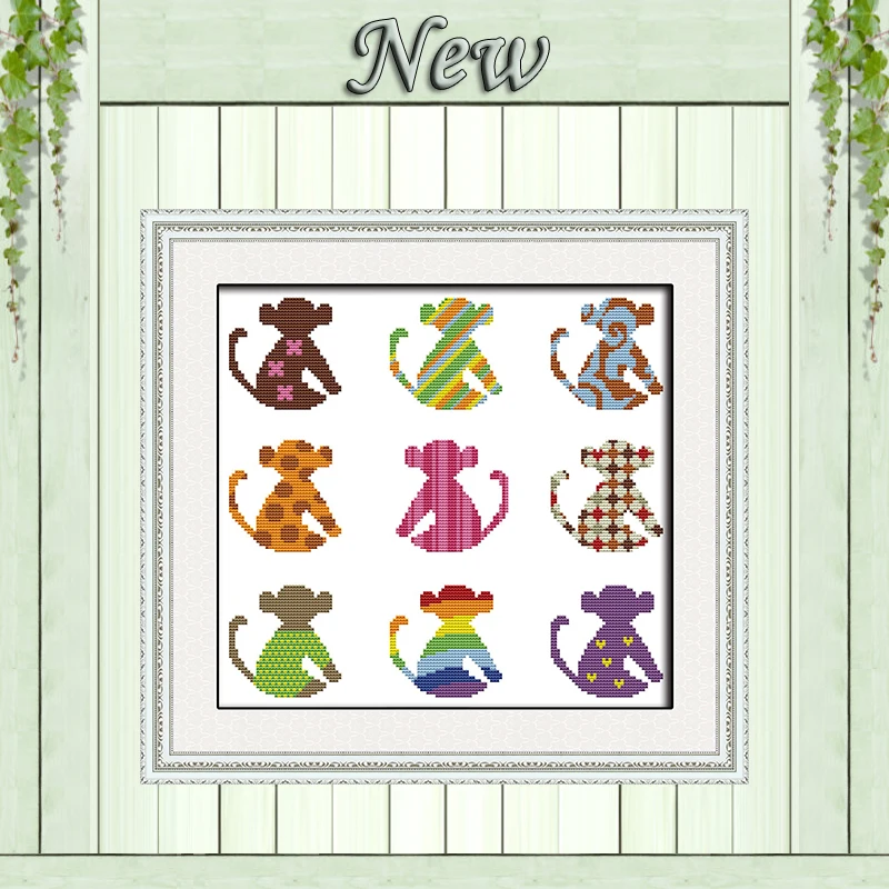 

Changeable monkey cartoon paintings counted printed on canvas DMC 11CT 14CT kits chinese Cross Stitch embroidery needlework Sets