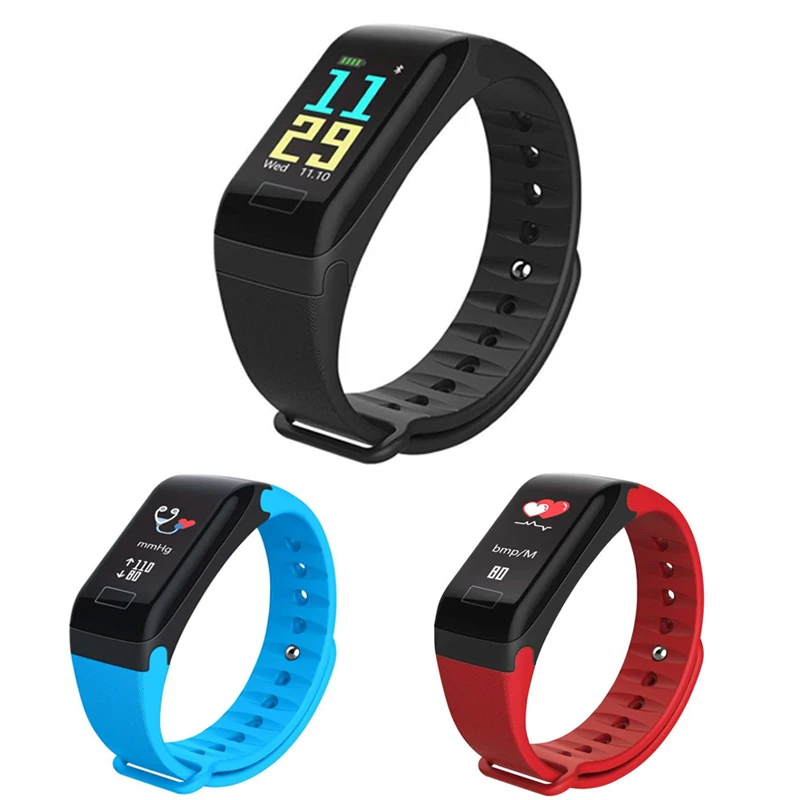 

F1 color screen intelligent sports watch bracelet waterproof call remind step pulse heart rate monitor