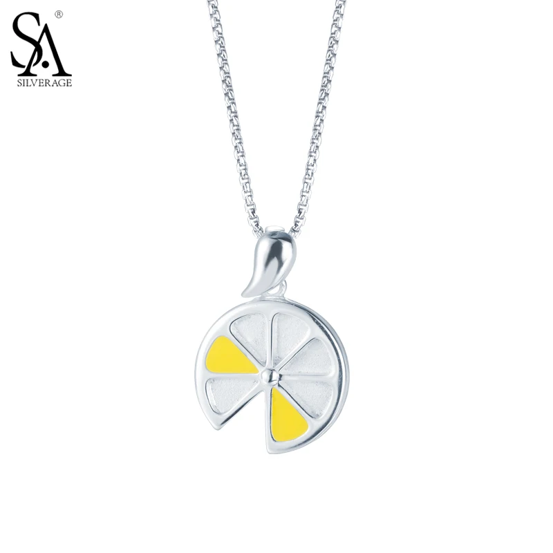 SA SILVERAGE Real 925 Sterling Silver Necklaces Pendants For Women Fine 