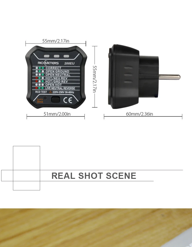Измеритель Напряжения RM200EN/EU 10A испытательный вольтметр разъем тестовый er зарядное устройство детектор 220V~ 250V с RCD GFCI тест