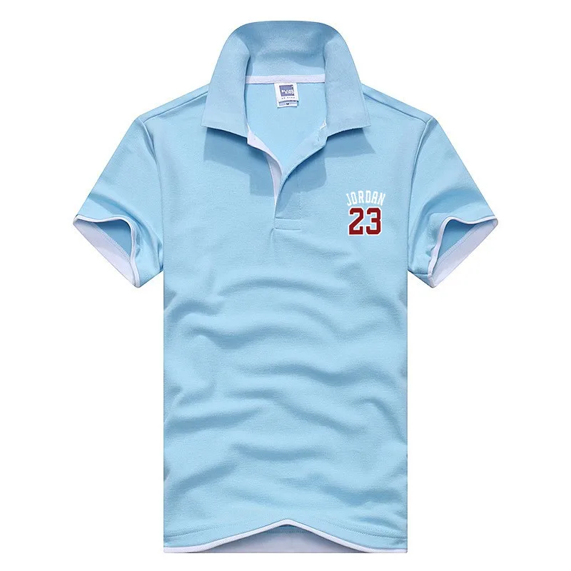 

Male Polo Shirt New Design Brand Polos Mens Jordan 23 Printed POLO Shirts Cotton Short Sleeve Camisas Polo Casual Stand Collar