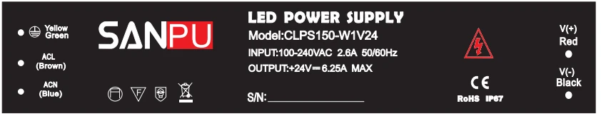 dc, 150w, 6a, à prova d'água, ip67, ac dc, transformador, 24 v
