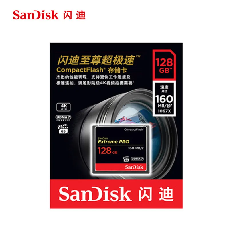 Компактная флеш-карта памяти SanDisk Extreme Pro 32, 64, 128 ГБ, 160MBS, карта CF 128 ГБ, 32 ГБ, 64 ГБ, 256 ГБ, флеш-карта, карта памяти Carte Memoire