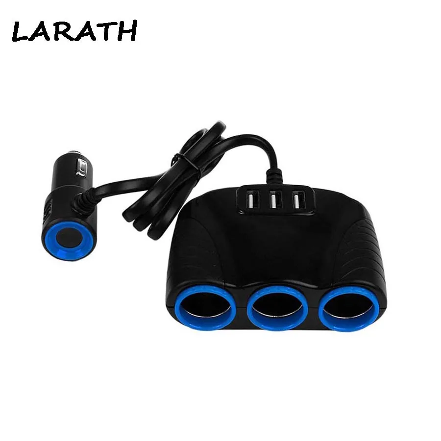 

120W Cigarette Lighter Splitter Power Adapter Auto Sockets 5V 3.1A Output Power 3 USB Car Charger for iPhone DVR GPS