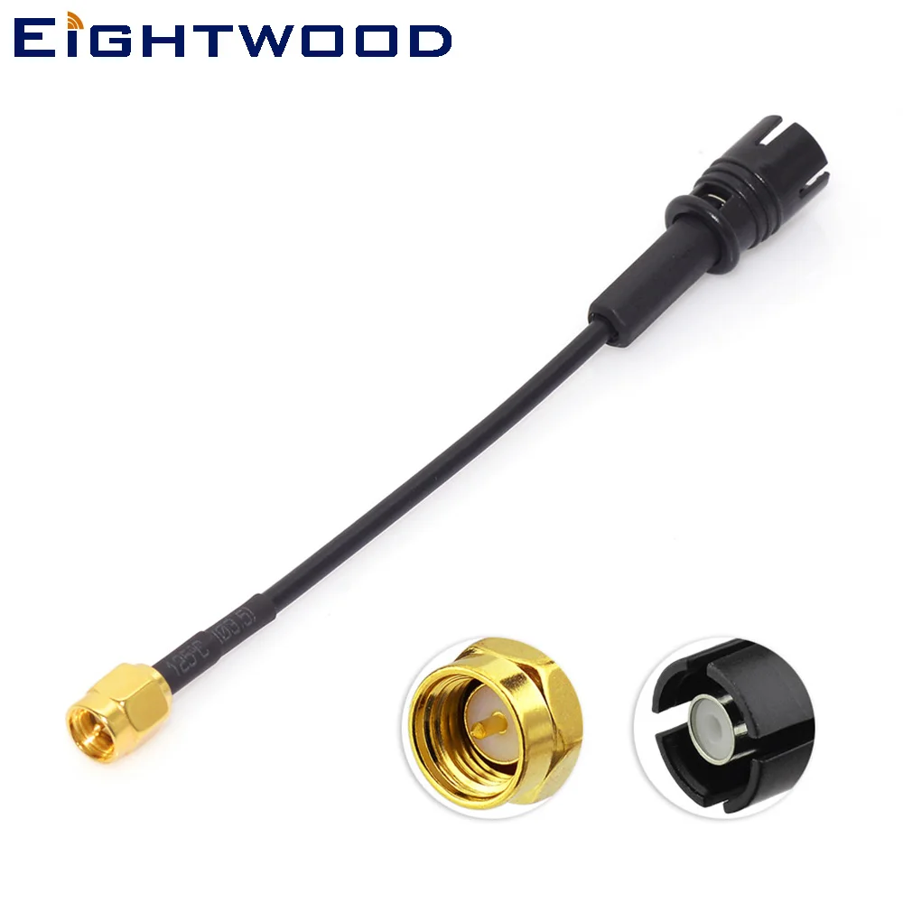 

Eightwood Conversion DAB DAB+ FM AM Car Digital Radio Aerial Antenna Converter RAST II Jack Female to SMA Male Adapter Cable