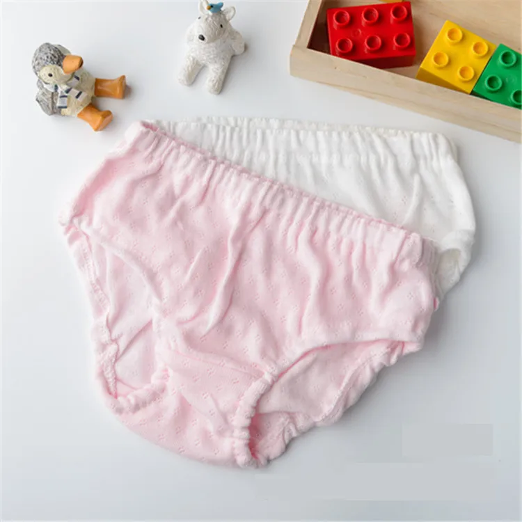 2 piece/lot Baby Clothing cotton Wood ear Bow Pink and white Girl Underwear 0-2 years old Newborn baby girl shorts Underwear 12