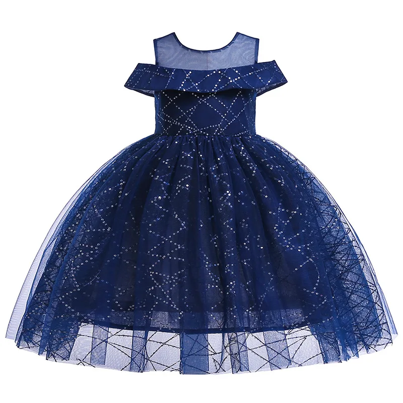 

Girls Dresses for Party and Wedding Elegent Princess Vestidos Summer Tutu Dress for Girls Sequins Off Shoulder Formal Costumes