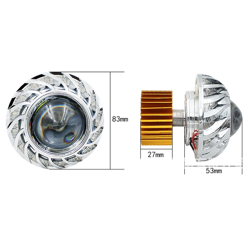 12 V-85 V Встроенный двойной круг модный крутой светодиодный налобный фонарь внутренний мотоцикл Devil Eyes