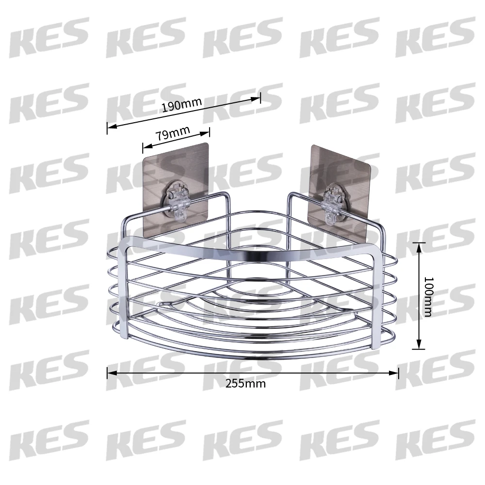 KES не-trace снимающаяся Настенная Наклейка клейкая ванная комната угловая треугольная Ванна и душевая корзина контейнер, полированная, BSC283
