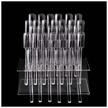 

NEW 32 Tips Pop Sticks Clear Acrylic Nail Art Display Stand Nails Polish Practice Training Tool Swatches Showing Shelf