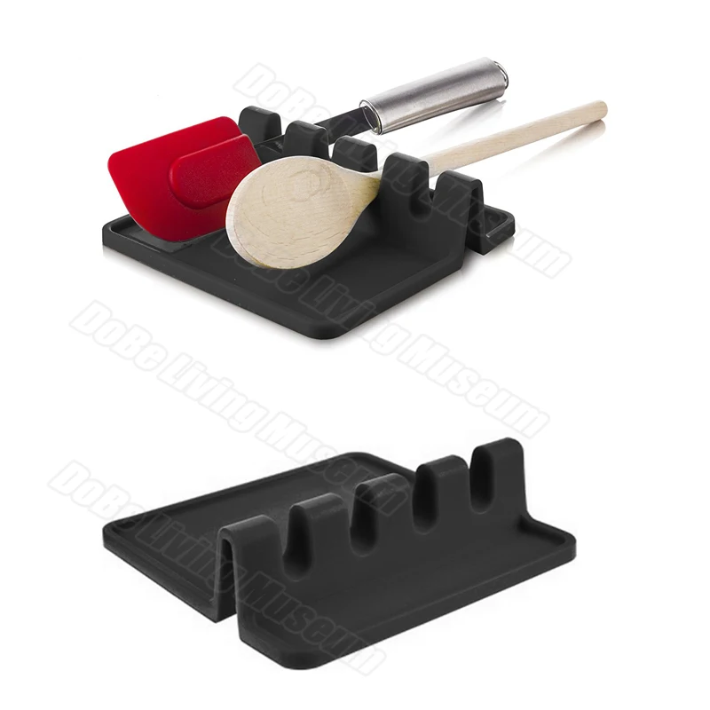 

Silicone Fork And Spoon Holder Balanced Meal Spoon Rest Kitchen creative tools