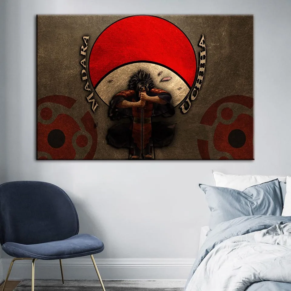 

HD Prints Home Decor Canvas Naruto Uchiha Madara Poster Animation Painting Wall Art Modular Picture Framework For Living Room