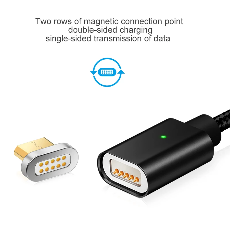 Elough E04 magnética Micro USB de Cable de carga de Cable de datos para Huawei Android Cable usb Micro Cable imán cargo trenzado de alambre