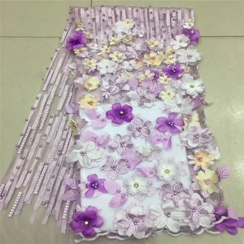 

VILLIEA 2018 African Stones Lace Fabric High Quality Nigerian Lace Fabric Purple African Swiss Lace Fabric For Nigerian Wedding