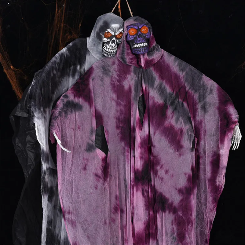 

2M Big Electric Hanging Ghost Halloween Horror Decoration Toy Scary Haunted Doll for Bar Ktv Club Mall Home Haunted House Escape