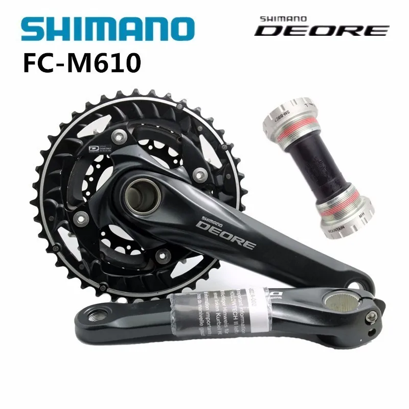 

Shimano DEORE FC M610 170mm with BB52 Centre Movement MTB Mountain Bike Crankset Black
