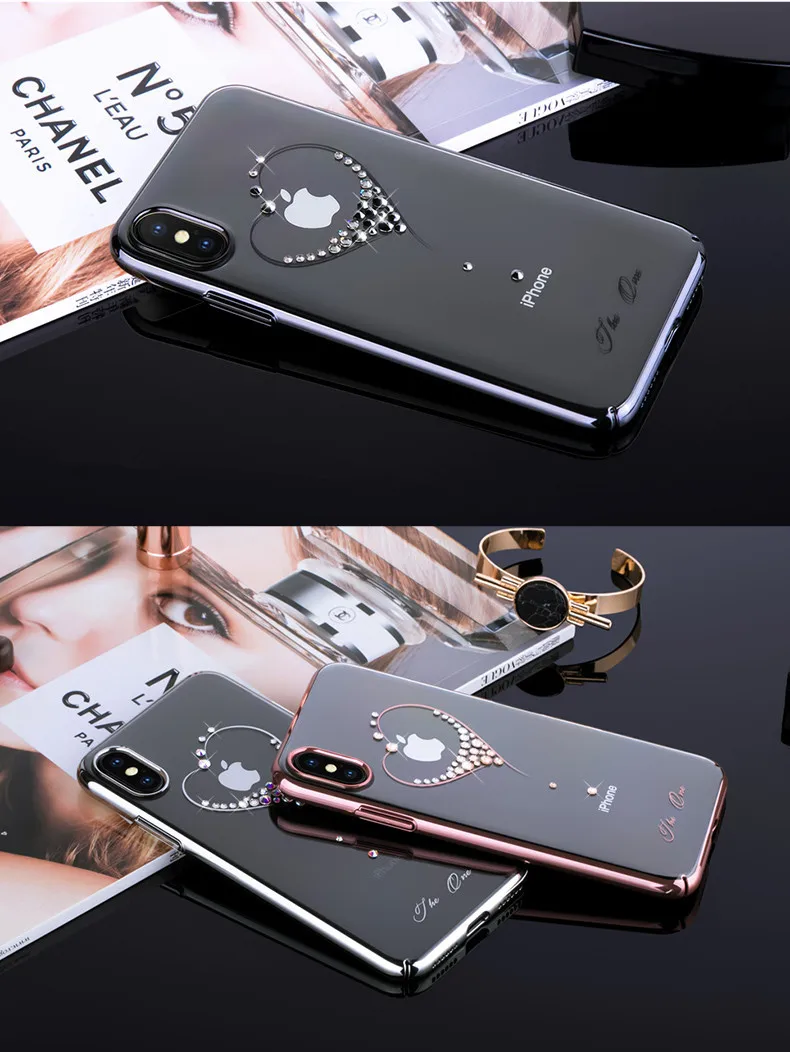 KINGXBAR Case for iPhone 6 6s X 8 7 Plus Case Jewelled Phone Cases for iPhone 7 Cover Swarovski Element Crystal Transparent Hard   (11)