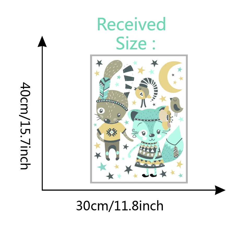 Lovely Tribe Mr Rabbit and Ms Cat Sticker Children kid Moon Stars Decals Home Art Bedroom Nursery Room Door Decoration Wallpaper (2)